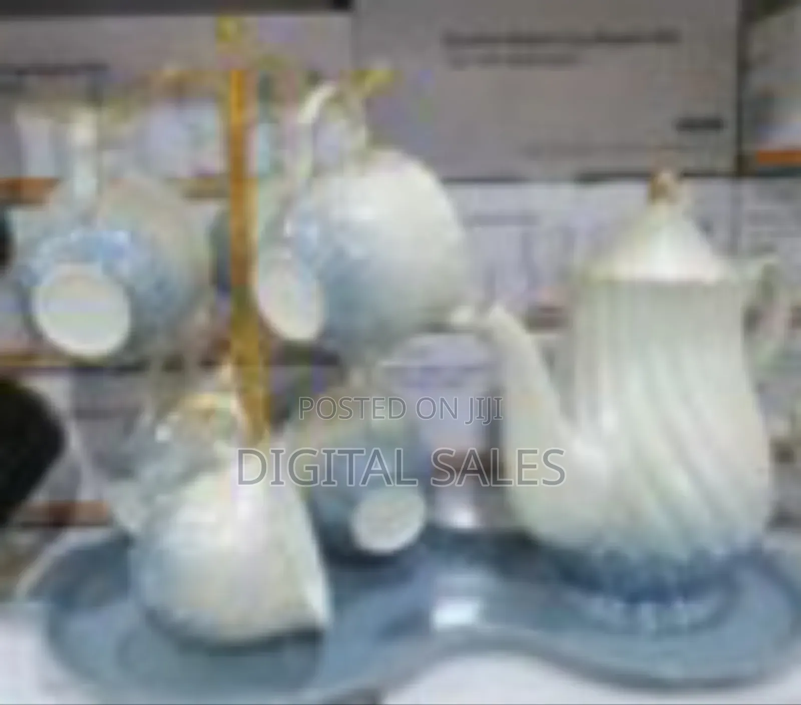 Tea Set With Metal Holder, Ceramic Cup Set for Tea Coffee With Teapot