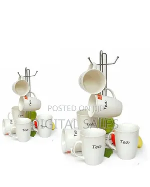 6 Pieces of Tea Cups Printed Coffee Mugs Tumblere