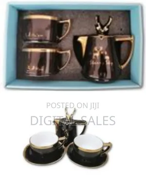 Breakfast Tea Pot 2 Cup Saucers Gift Set, 2pcs -Multi-Colours
