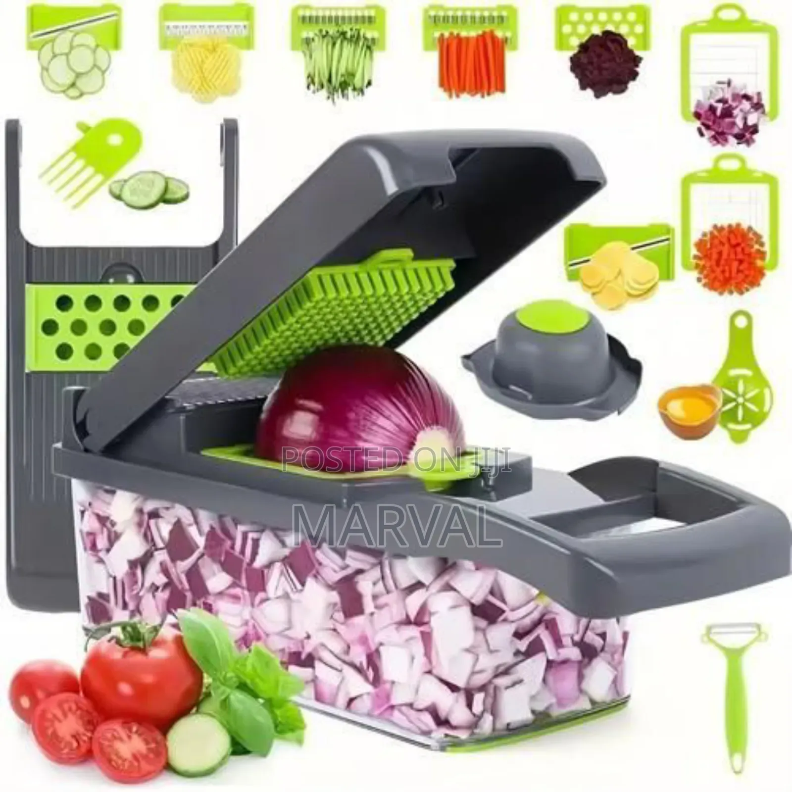 16 in 1 Multifunctional Vegetable Chopper Handle, Vegetable Slicer