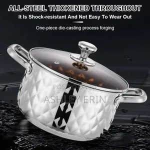 Stainless Steel Diamond Pattern Cookware Set With Lids