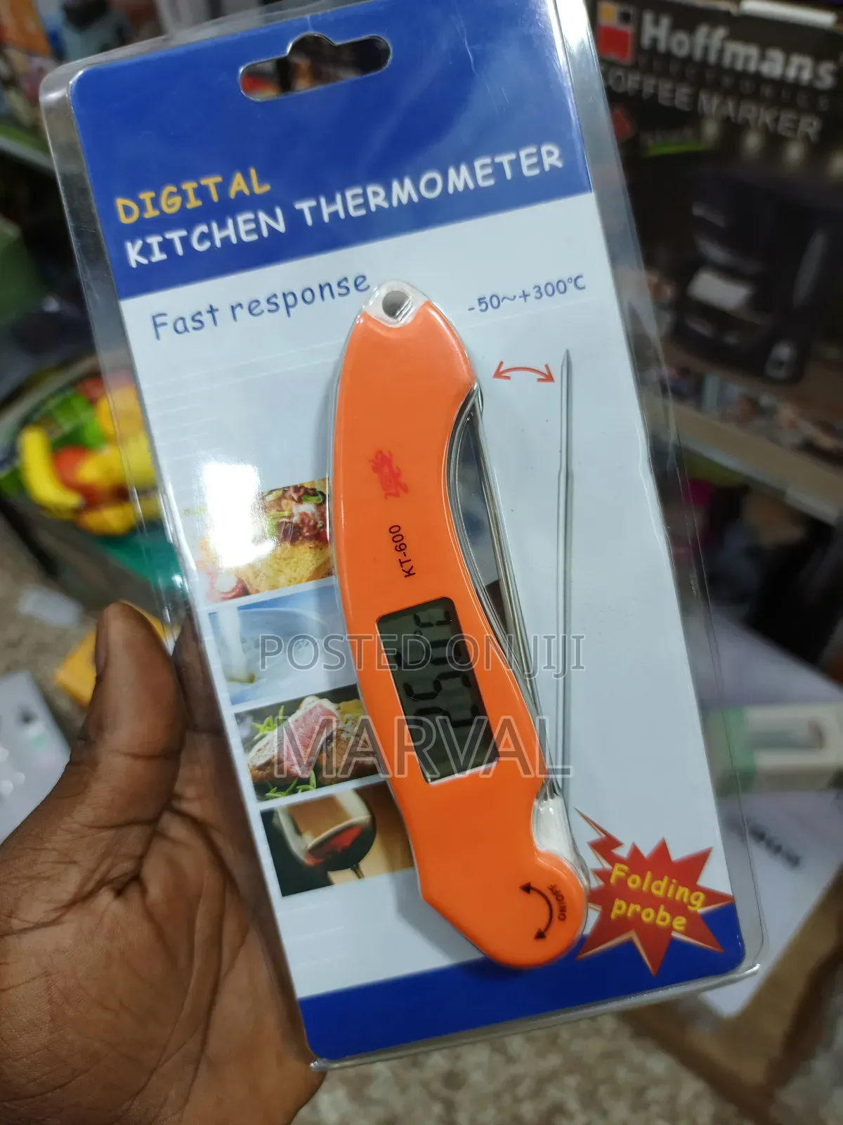 Digital Kitchen Thermometer With a Folding Probe