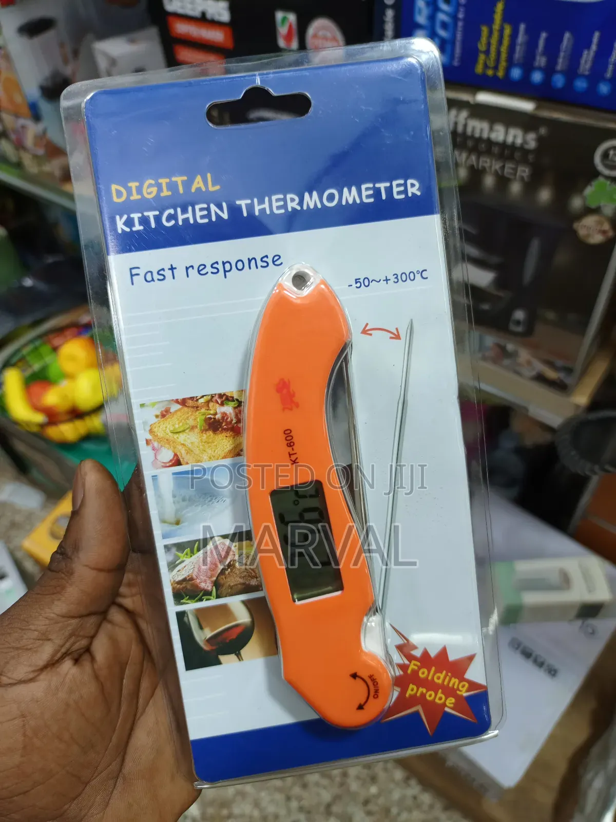 Digital Kitchen Thermometer With a Folding Probe