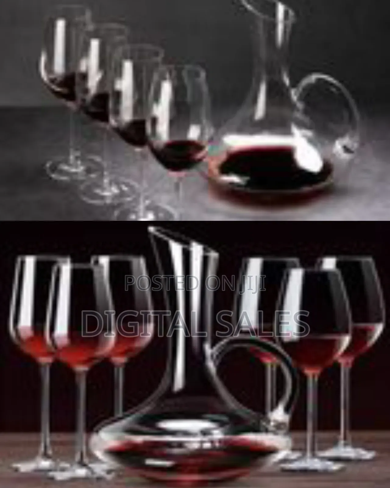 1500ml Crystal Clear Decanter With Red or White Wine Glasses Set