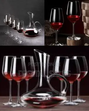 1500ml Crystal Clear Decanter With Red or White Wine Glasses Set