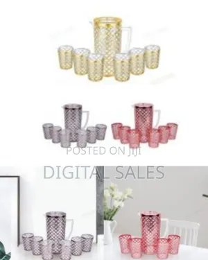 Bpa Free Leak Proof Plastic Water Jug With 6 Tumblers