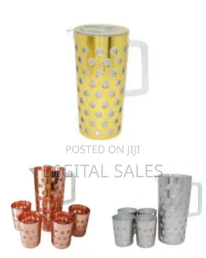 Plastic Water 1 Jug 4 Pieces Glass Combo Set for Dining Table