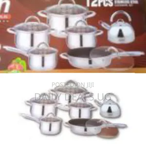 12 Pieces of Heavy Stainless Steel Saucepans/Cookware, Silver