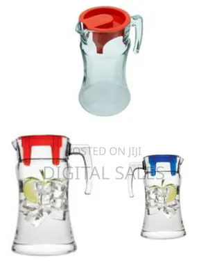 Pasabahce 1.5l Small Waist Glass Water Jug With Lid Heat Resistant