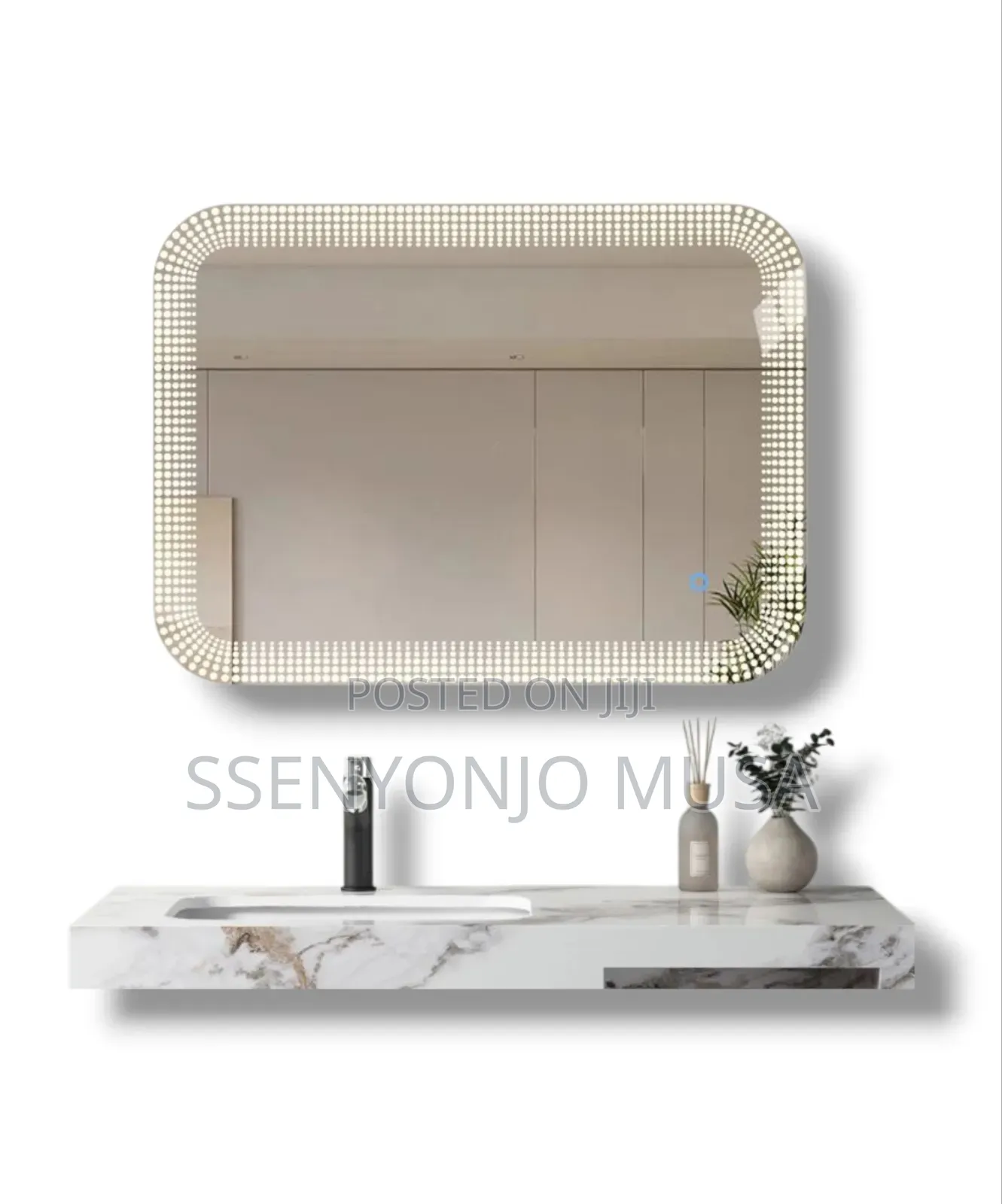 Crystal White Rectangle Led Mirror-wall Mounted-touch Sensor