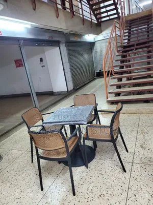 Exemplary Plastic Chairs and Table Set for Unique Restaurant