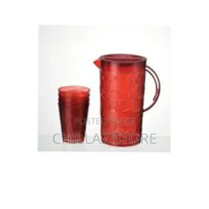 Unbreakable Plastic Jug With 4 Pieces Glasses.