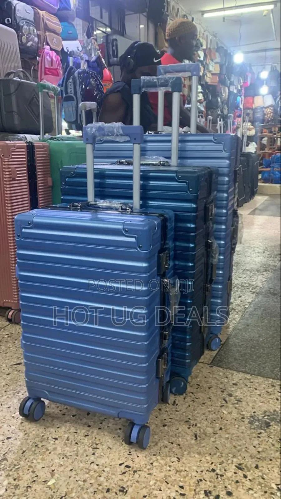 Medium Size Plastic Travel Suitcase - Multicolor