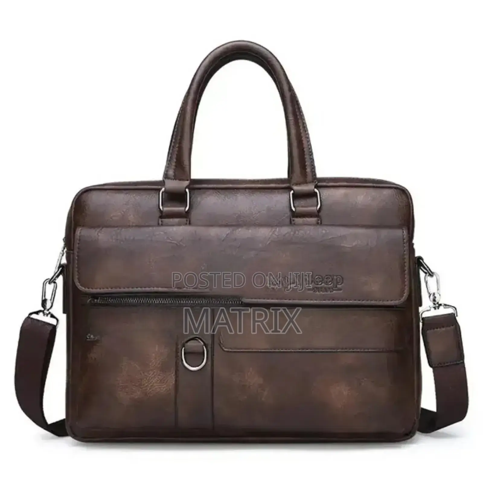 Leather Jeep Laptop Bag Briefcase