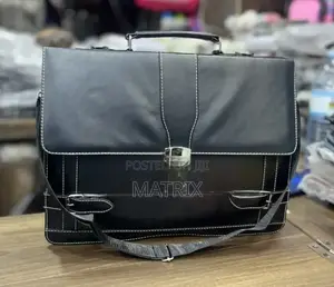 Leather Briefcase- Black