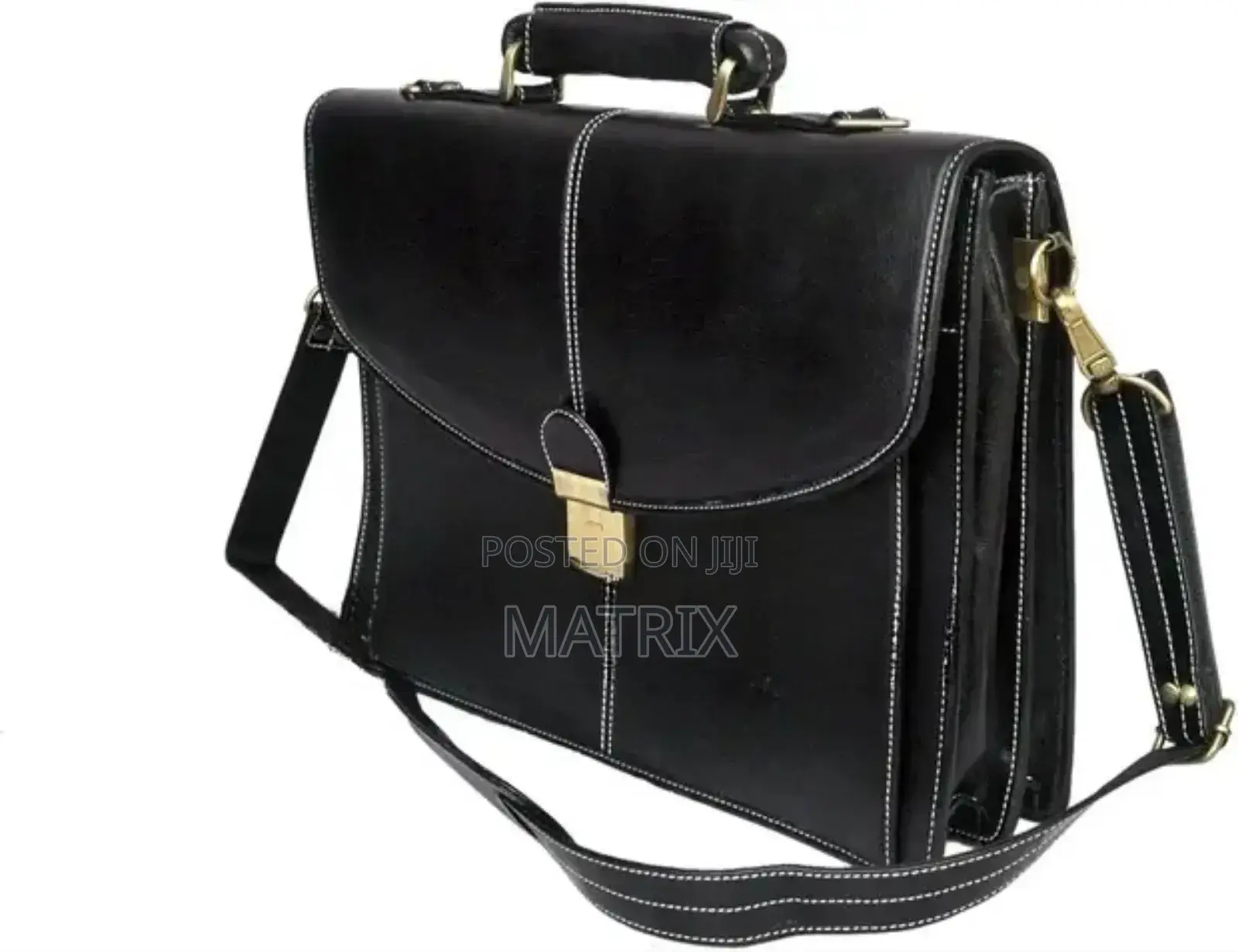 Leather Briefcase- Black