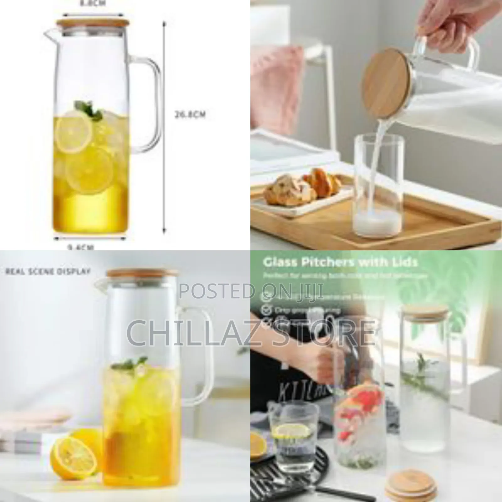 Glass Pitchers With Lid.