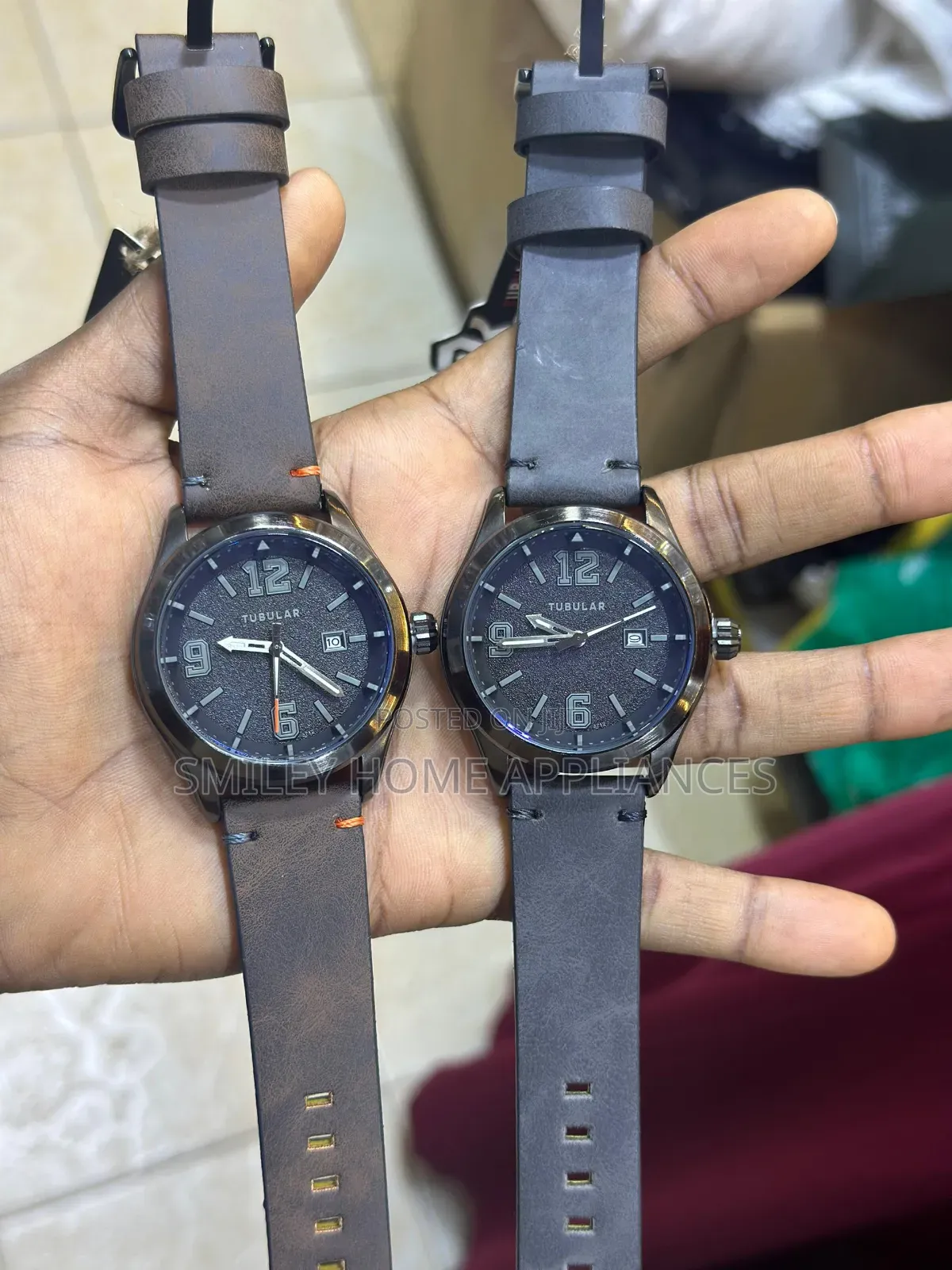 Tubular Men's Authentic Automatic Wrist Time Piece Leather Strapped
