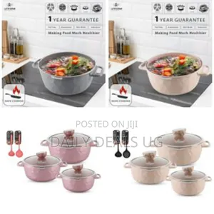 Life Smile 8 Pieces Cookware Set Induction Base Granite Non Stick