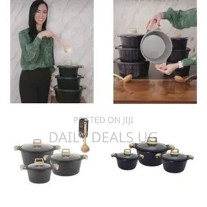 Life Smile 7 Pieces of Non Stick Kitchen Ceramic Diamond Granite