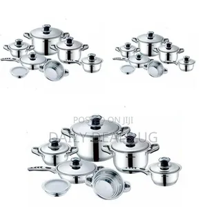 Royality Line 16 Piece Stainless Steel Saucepans Cookware Pots, Silver
