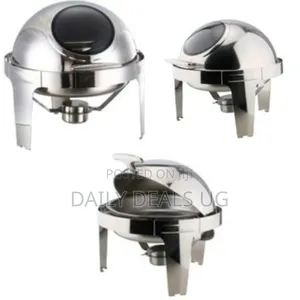 6.6l Round Roll Top Glass Window Stainless Steel Chafing Dish