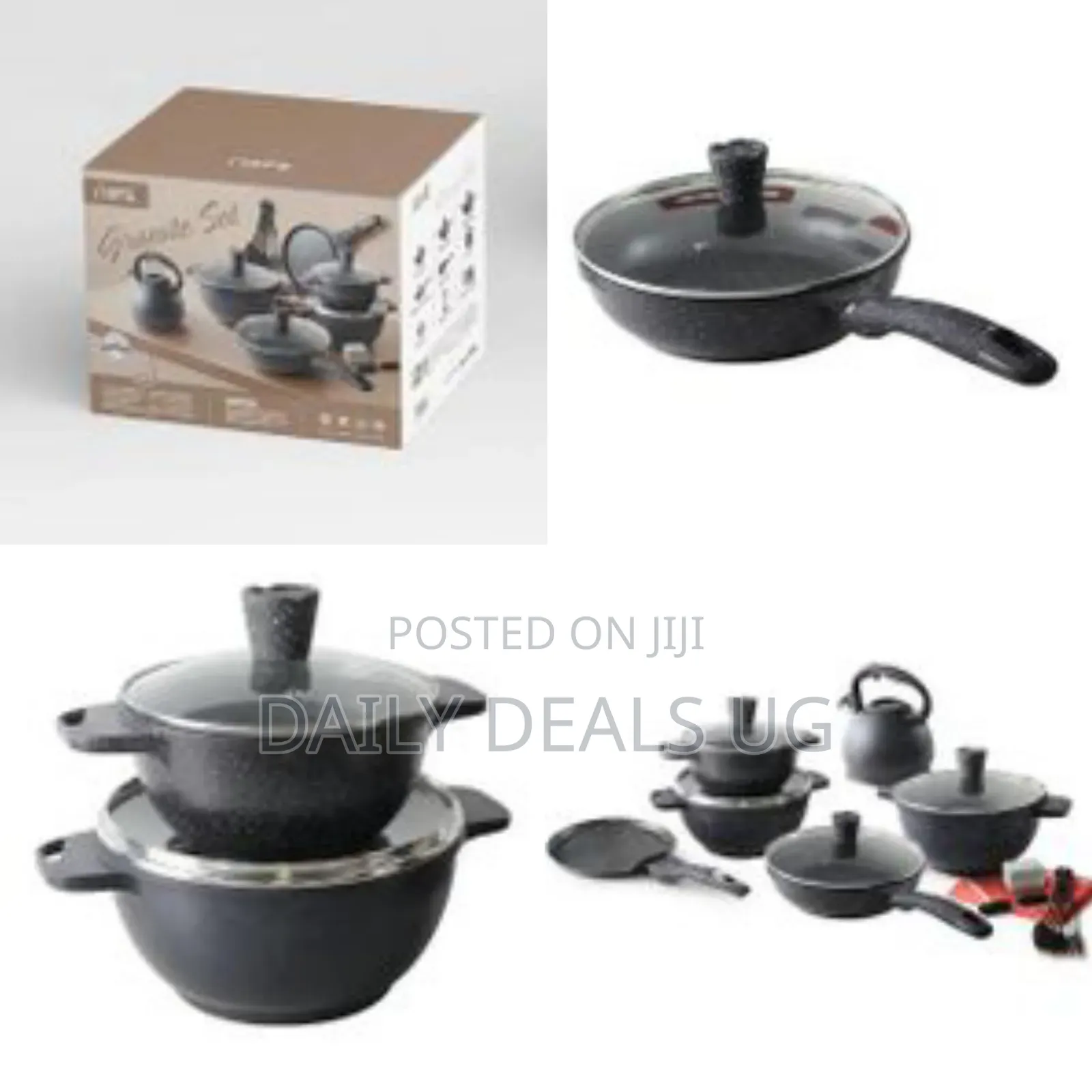 Die Cast Cookware Set 21pcs Cooking Pots Non-Stick Marble Cookware Set