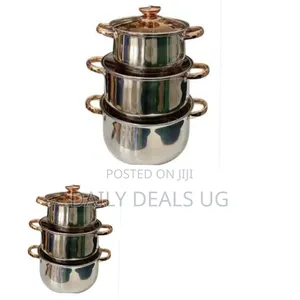 6 Piece of Stainless Steel Saucepans Cookware Soup Pots Serving Dishes