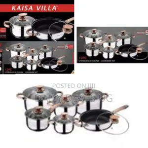 Kaisa Villa 12 Pieces Flash Heavy Stainless Steel Saucepans