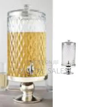 8 Litre Monaco Glass Pedestal Diamond Drinks Bevarage Juice Dispenser