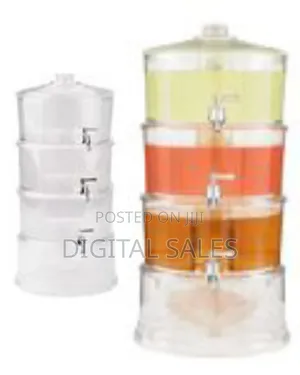 Acrylic 3-Tier Water, Juice Drink Dispenser With Ice Chamber Base