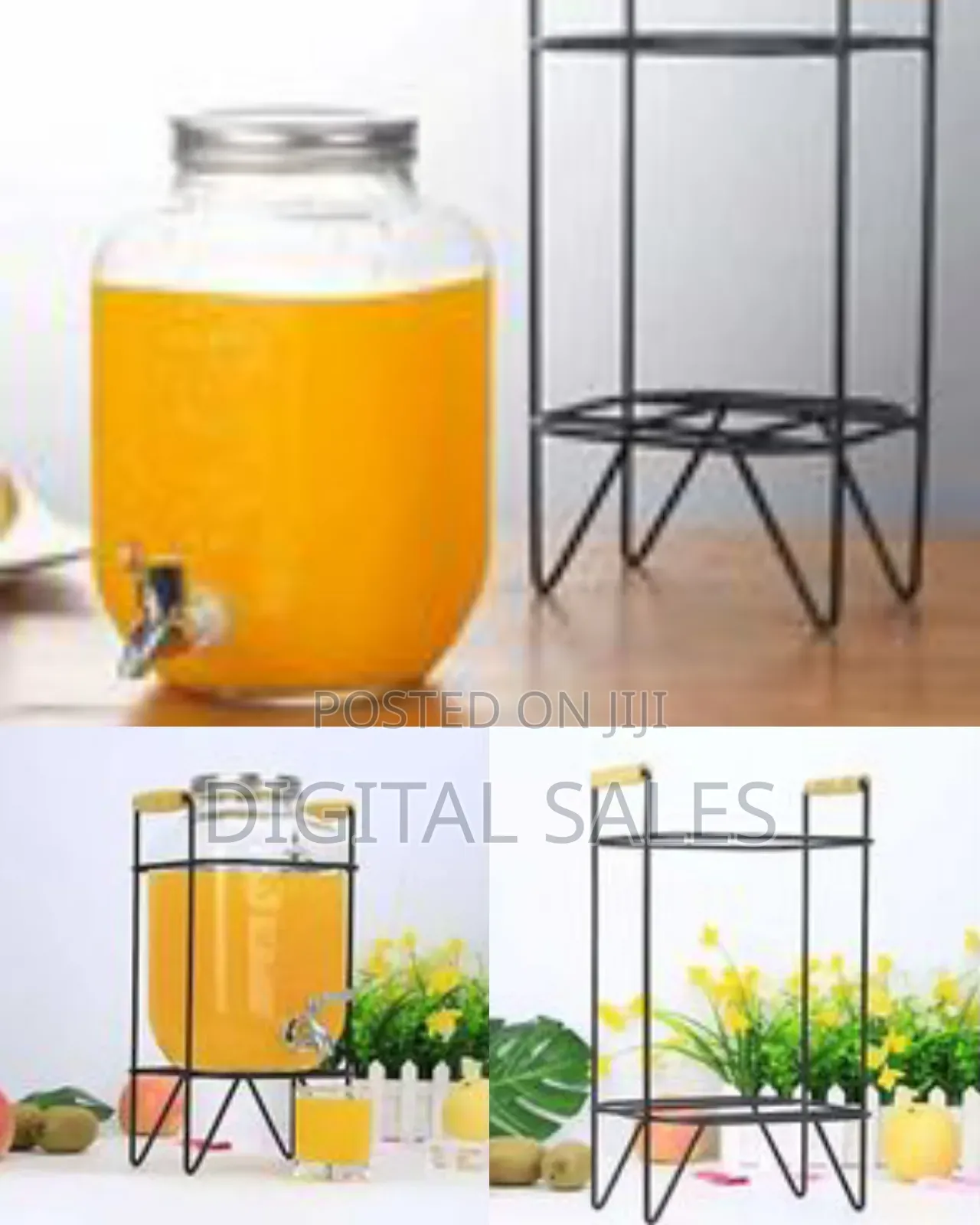 Water Dispenser Juice Dispenser With Stand, Glass