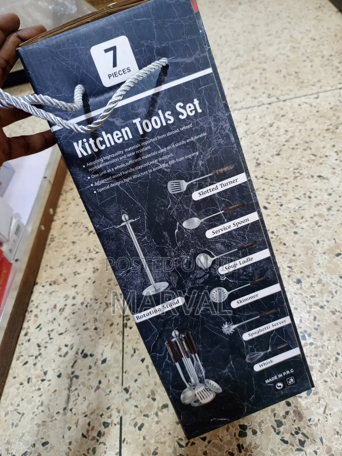 Durable Stainless Steel Kitchen Utensil Set With a Stand.
