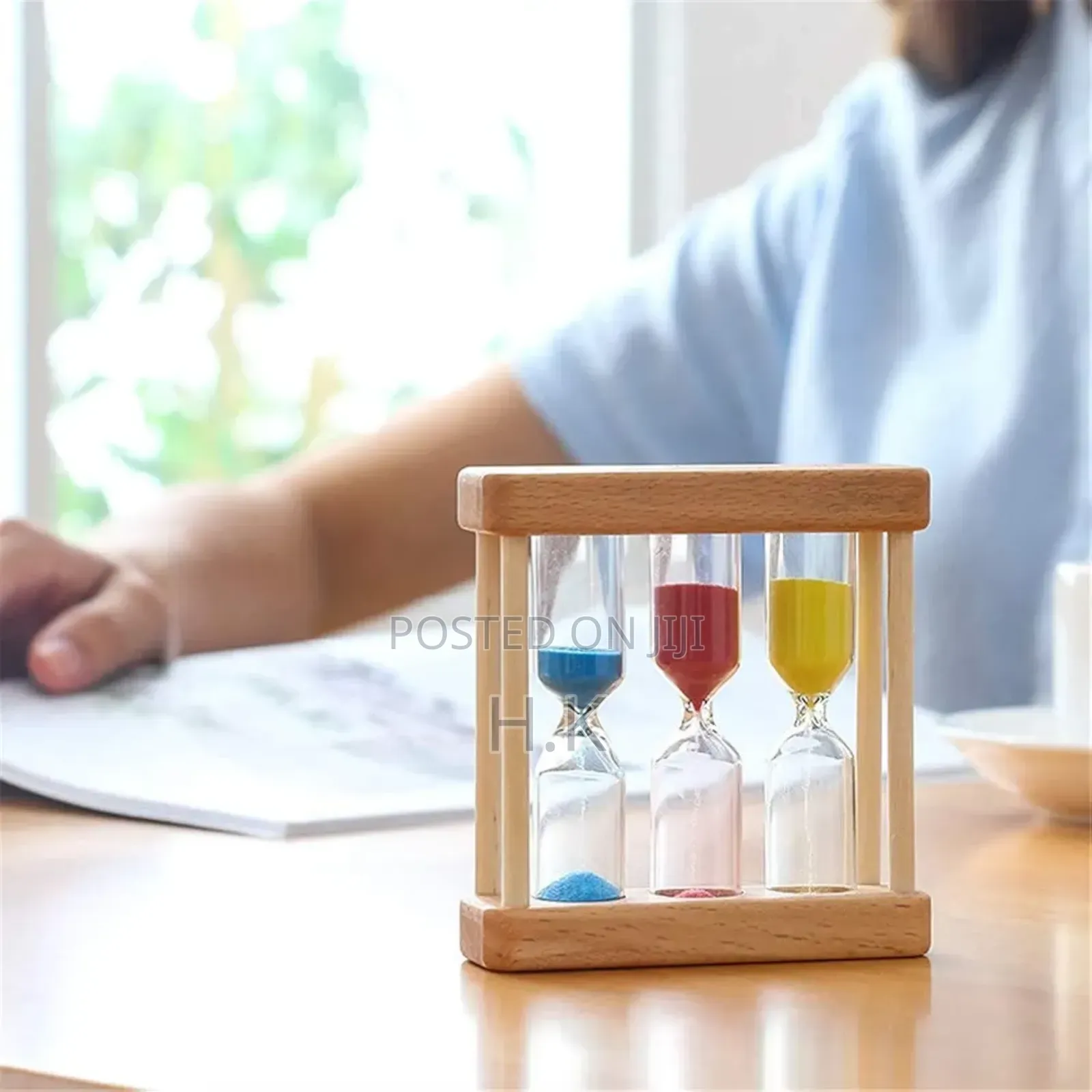 5mins Creative Mini Wooden Hourglass Clock for Home Office