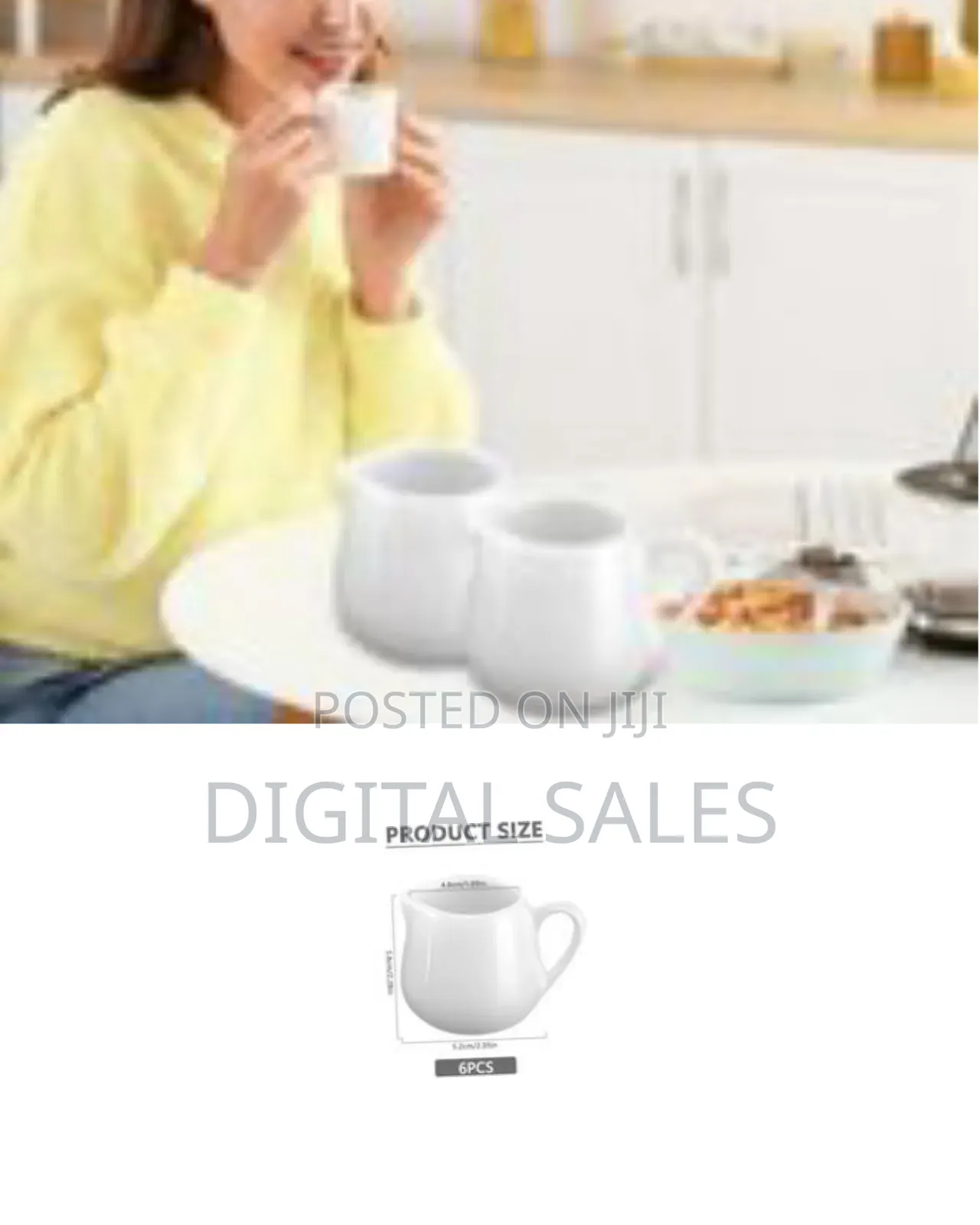 Ceramic Milk Jug Small 6 Pcs, 110ml Gravy Jug With Handle, Milk