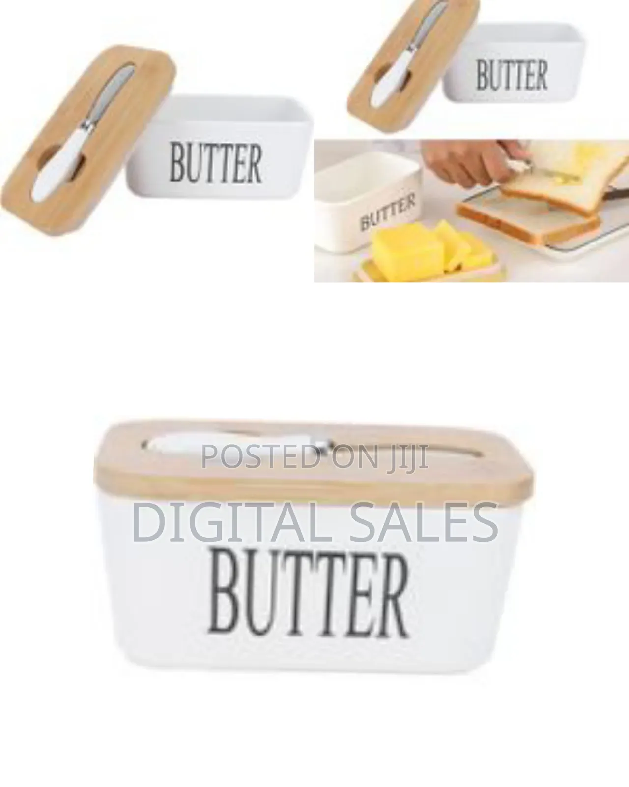 Porcelain Sealing Butter Dish Sealing With Lid and Knife (500ml),