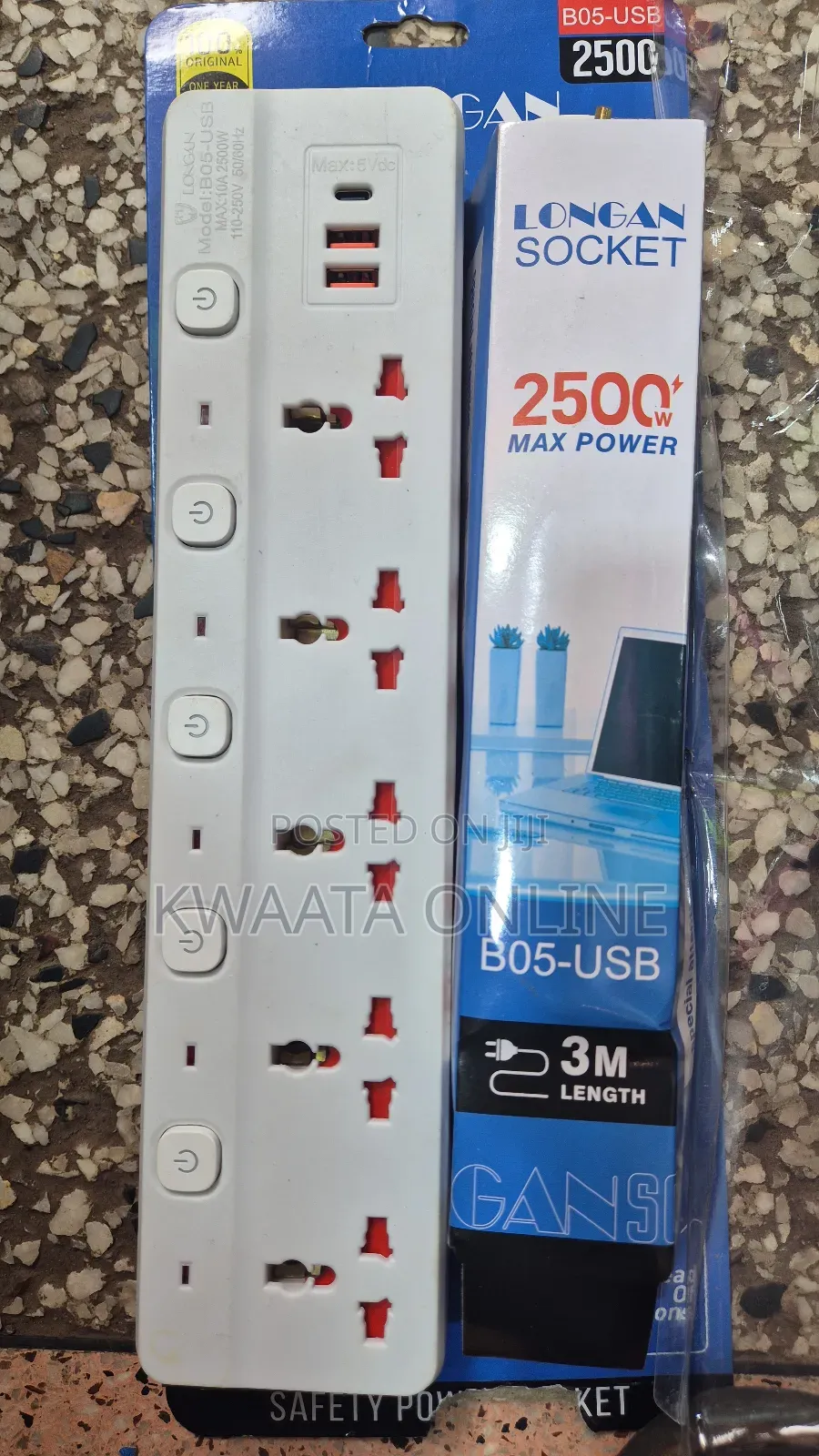 Longan 5 Way Multifunctional Usb Extension Cable Socket, C to C Port