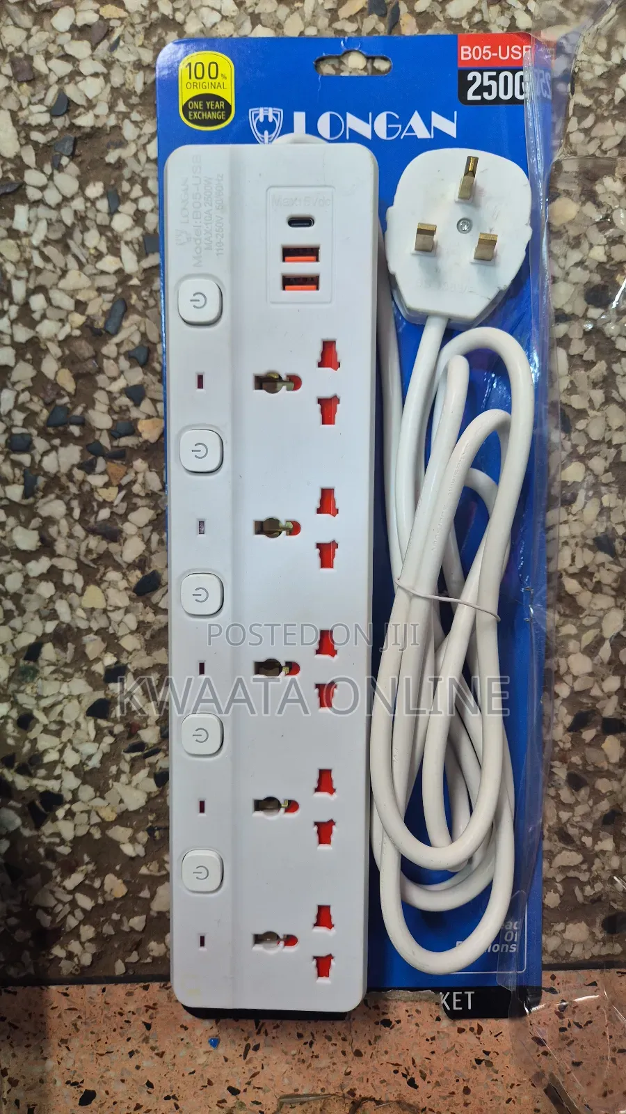 Longan 5 Way Multifunctional Usb Extension Cable Socket, C to C Port