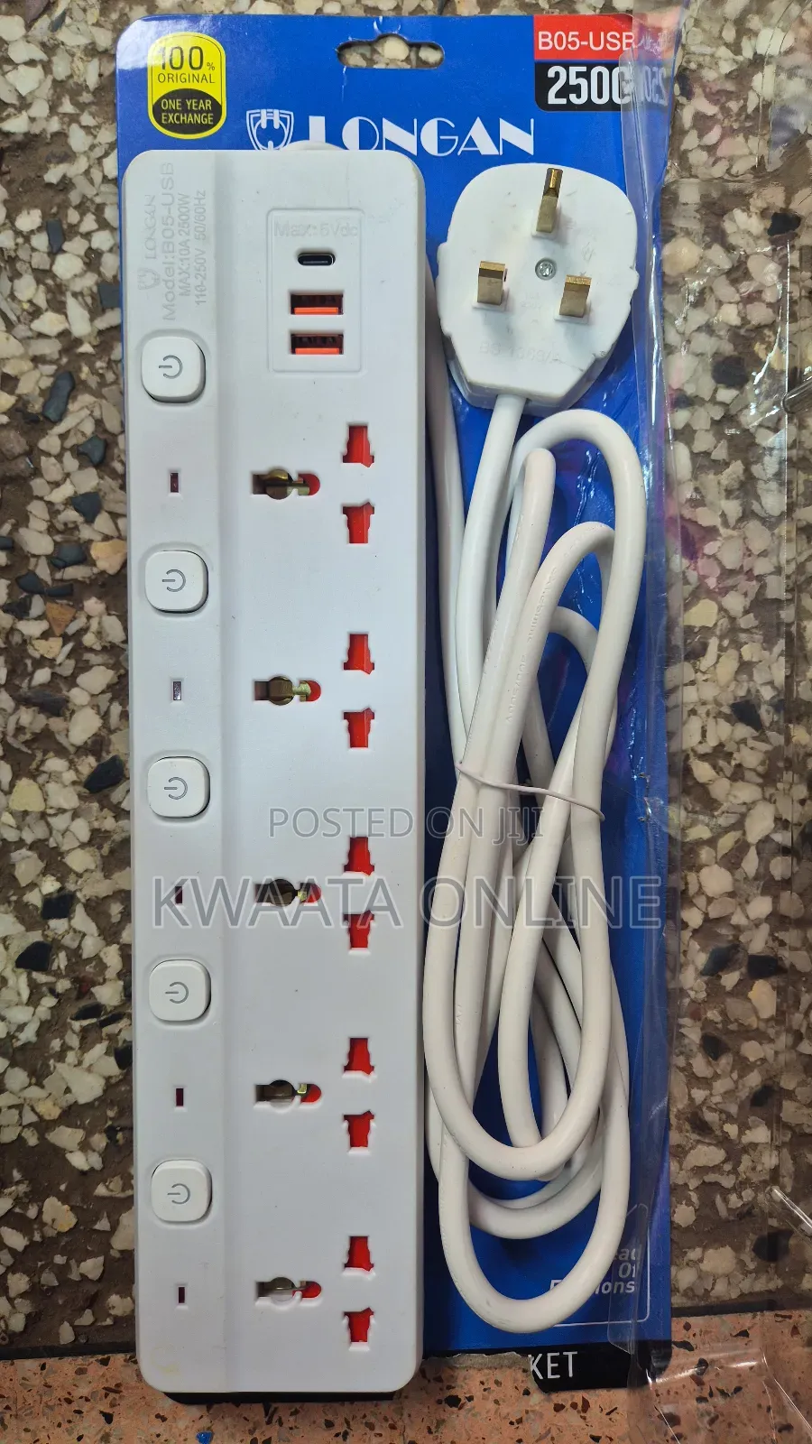 Longan 5 Way Multifunctional Usb Extension Cable Socket, C to C Port