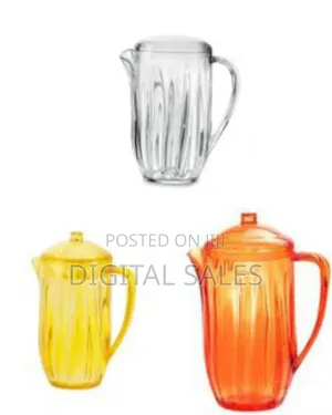 Plastic 2.5 Litre Multi-Purpose Jug With Coloured Lid for Water Picnic