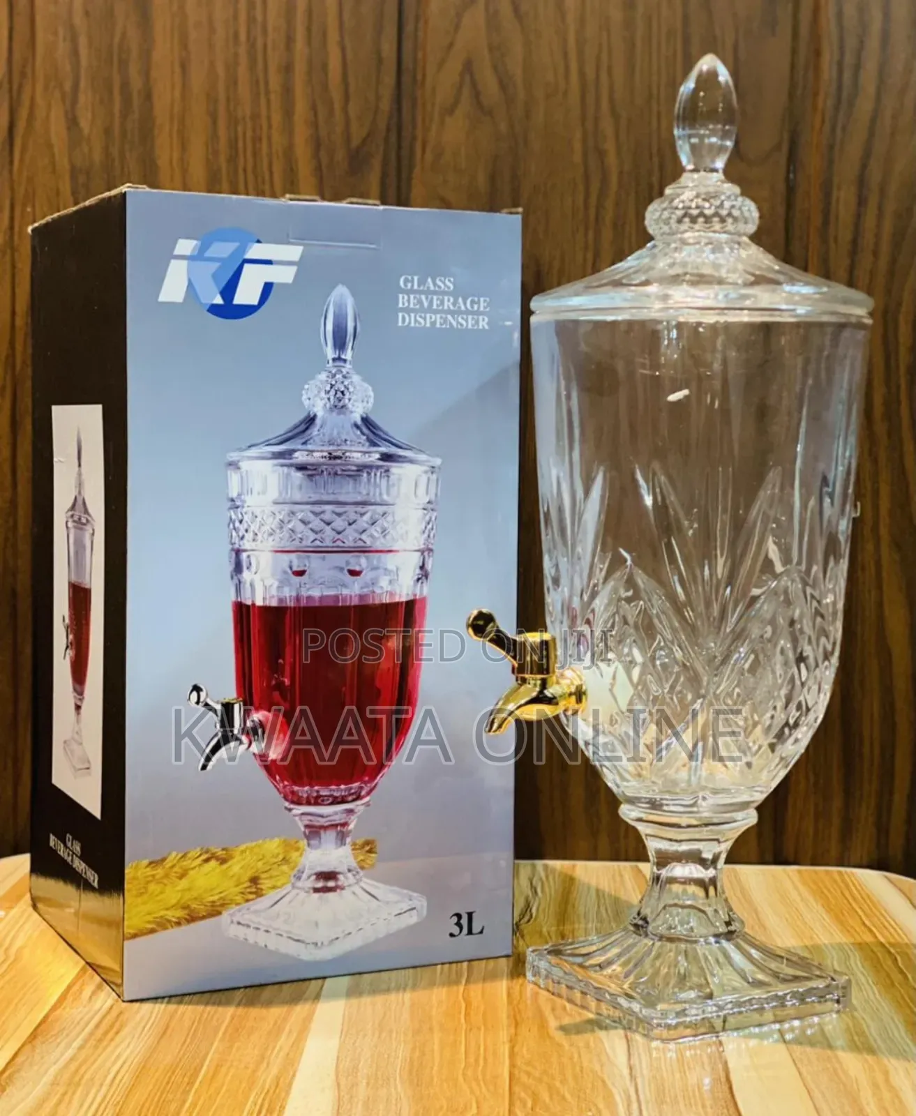 3l Crystal Glass Beverage Dispenser With Tap - Elegant Design