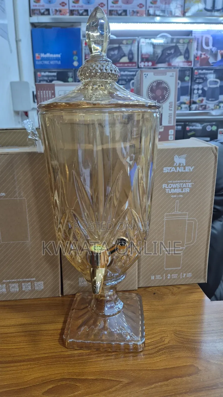 3l Crystal Glass Beverage Dispenser With Tap - Elegant Design