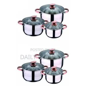 3 Piece Stainless Steel Saucepans/Cookware Pots- Silver