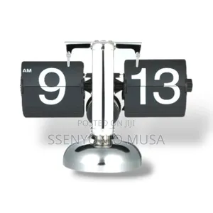 Flip Down Desk Clock – Retro Digital Mechanical Clock, Stainless Steel