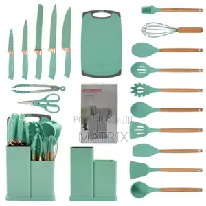 19pcs Kitchen Cooking Utensils and Knife Set