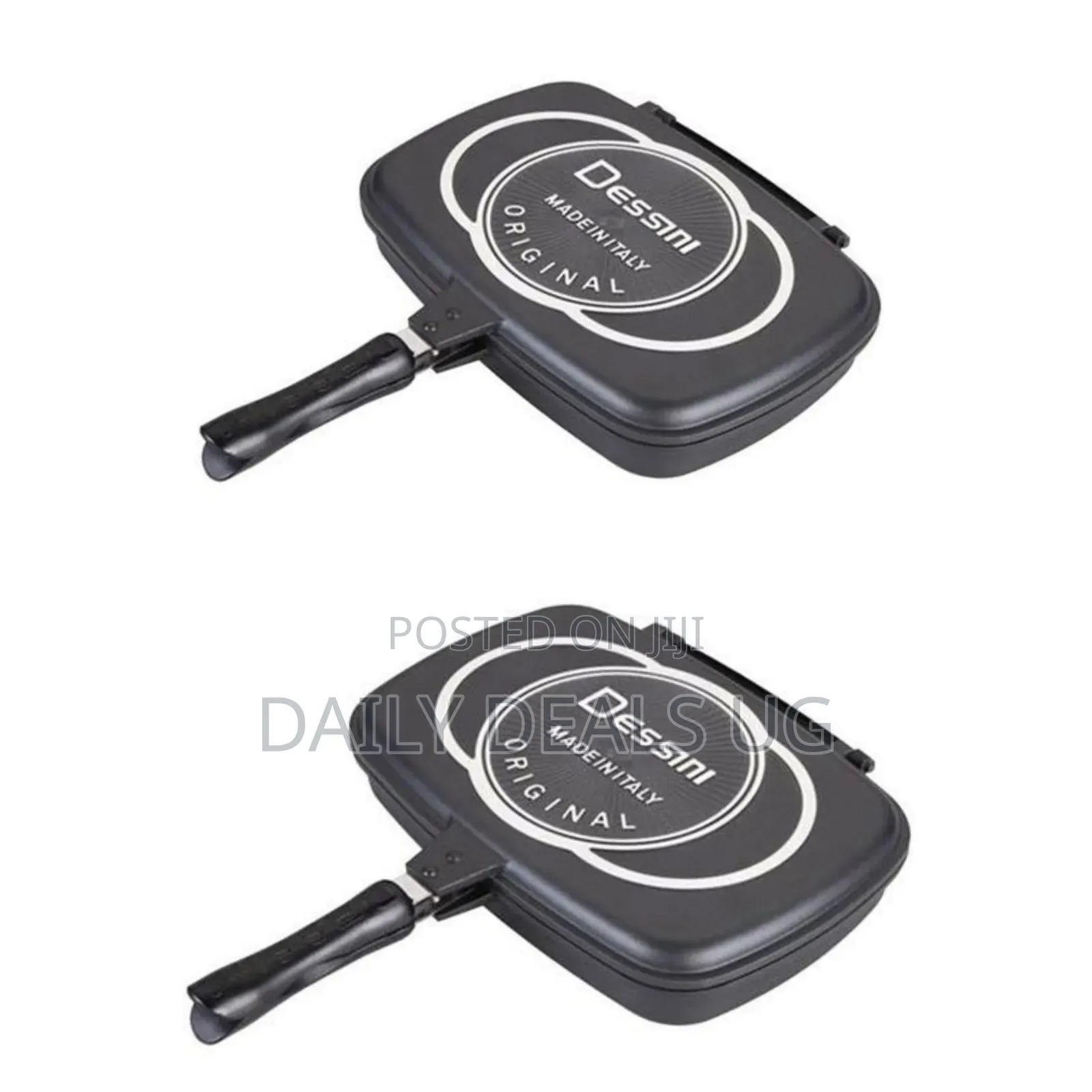 Dessini Double Aluminum Plastic Grill Pan-32 Cm, Black