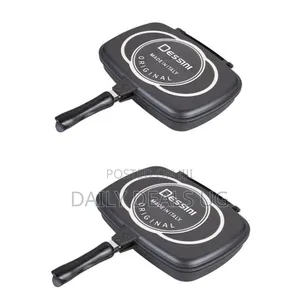 Dessini Double Aluminum Plastic Grill Pan-32 Cm, Black
