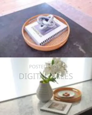Bamboo Weaving Sieve Wooden Round Serving Tray Set of 3pcs Decoration