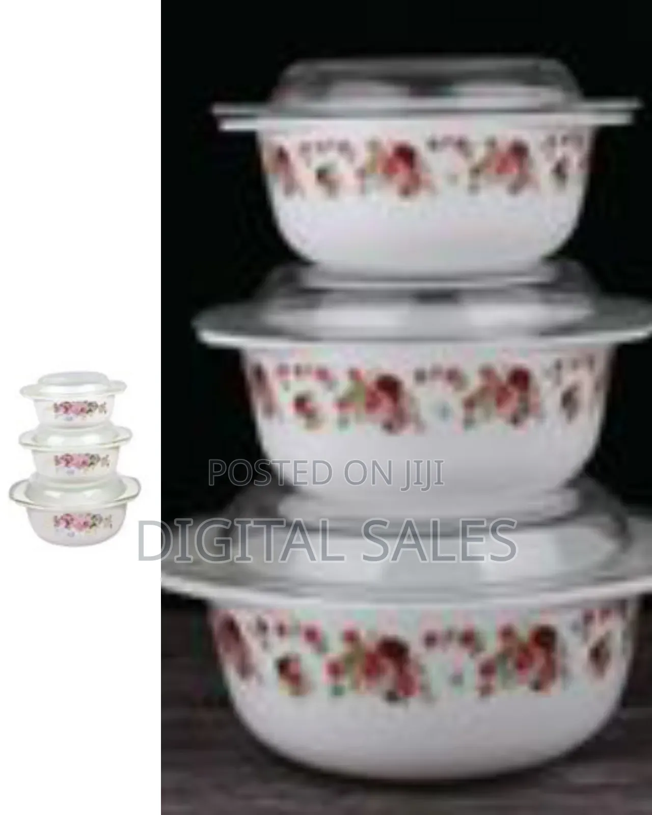 Opal 3 Pc Multi-Print Ceramic Casserole Serving Dishes Bowls