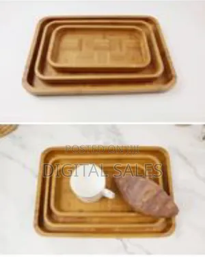 Serving Tray Rectangular Made of Solid Beech Bamboo Wood, Bamboo Bed